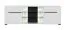 Meuble TV Idos 01 avec 2 portes | Blanc/Blanc Brillant/Noir | 5 compartiments | Verre Parsol | 49,5 x 150 x 41,5 cm