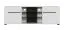 Meuble TV Idos 01 avec 2 portes | Blanc/Blanc Brillant/Noir | 5 compartiments | Verre Parsol | 49,5 x 150 x 41,5 cm