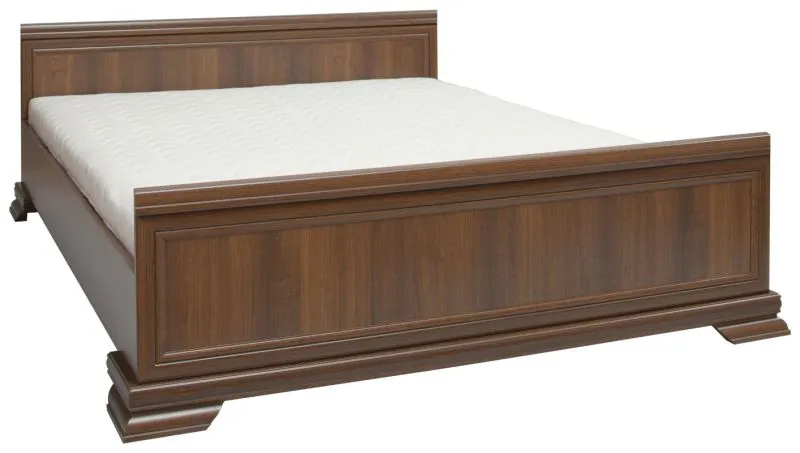 Lit double Sentis 26, Couleur : Marron foncé - 160 x 200 cm (l x L)