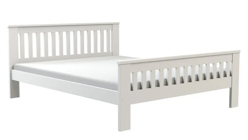 Lit double ou d’appoint Caesio 04 | Bois massif | Blanc | 160 x 200 cm | Design moderne
