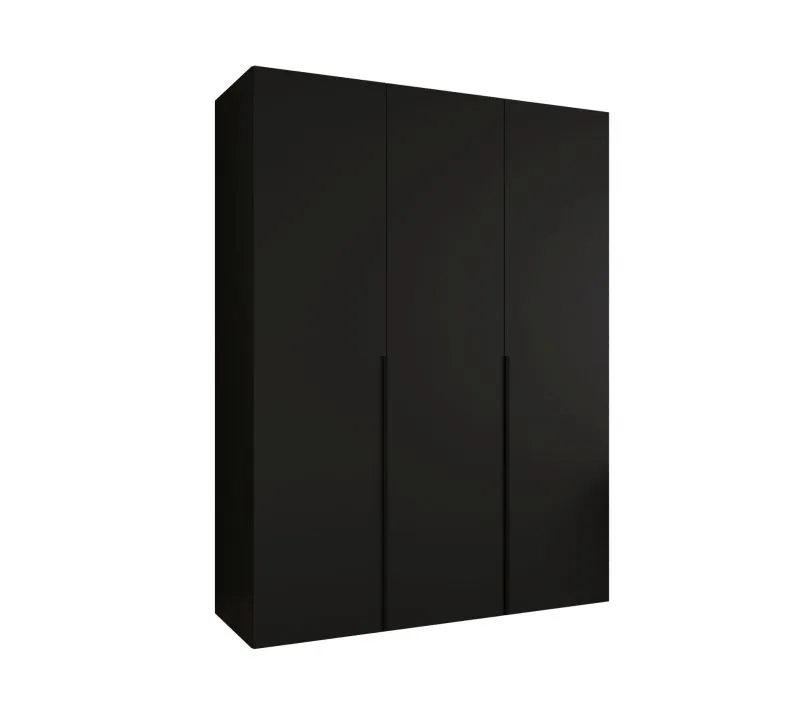 Armoire trois portes Eiger 17 | Noir | 1,5 m de large | Soft-Close | 2 tringles