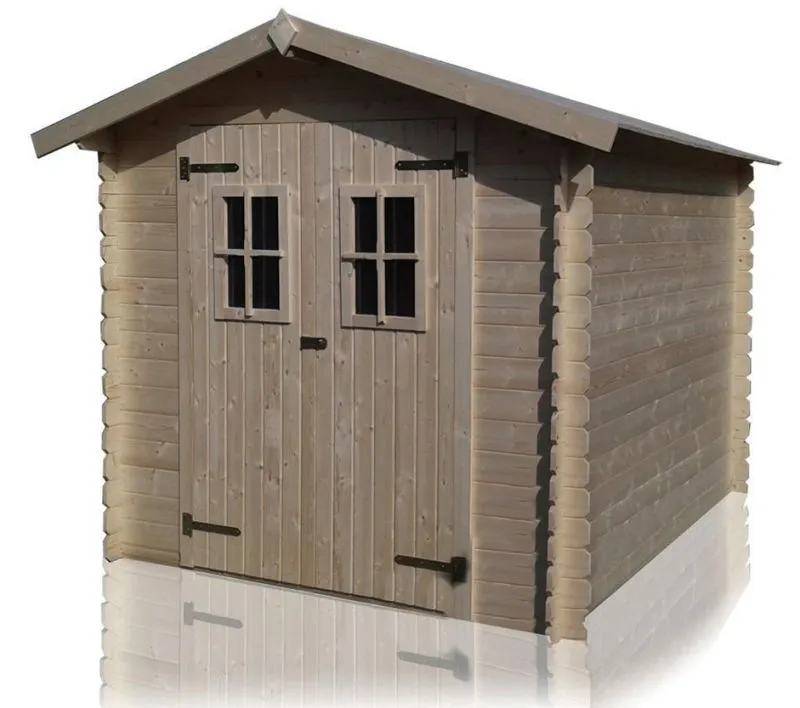 Maison de jardin 1,78 x 2,26 mètres (incl. toit) | Laissé naturel | toit à deux pentes Abbildung