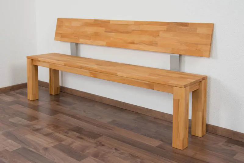 Banc en hêtre massif nature | 180 x 35 cm | Design moderne et robuste