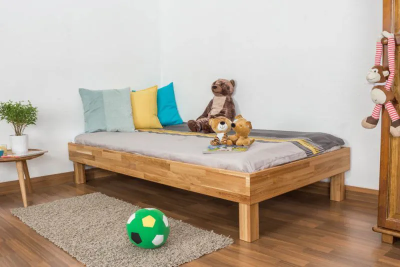 Lit de jeune en bois de chêne huilé massif Wooden Nature 04 - couchette 90 x 200 cm (l x L)