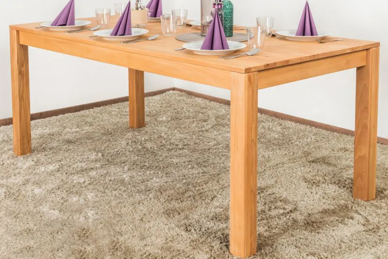 Table à manger Wooden Nature 417 | Hêtre cœur massif huilé | 180 x 90 cm | Design moderne et robuste