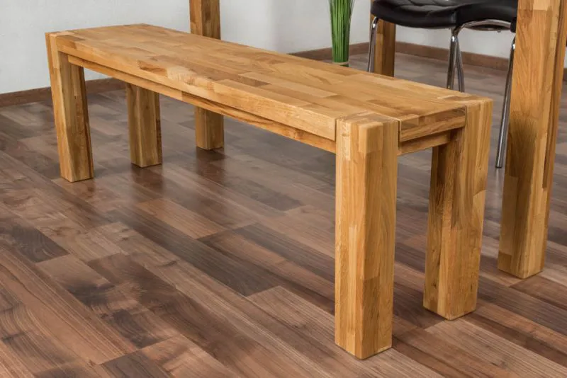 Banc en chêne massif naturel | 140 x 33 cm | Design moderne et robuste