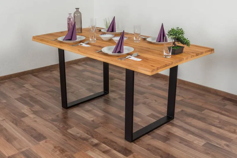Table à manger Wooden Nature 413 | Bois massif de hêtre cœur huilé | Plateau lisse 160 x 90 cm