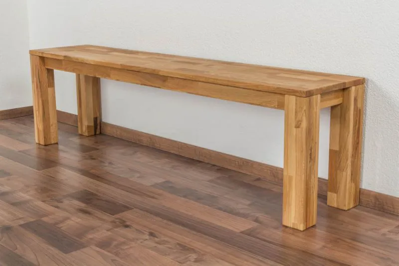 Banc en chêne massif Wooden Nature 132 | 160 x 33 cm | Design moderne | Finition naturelle