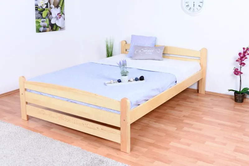 Lit simple / lit d'appoint en pin massif naturel 83, sommier à lattes inclus - 140 x 200 cm