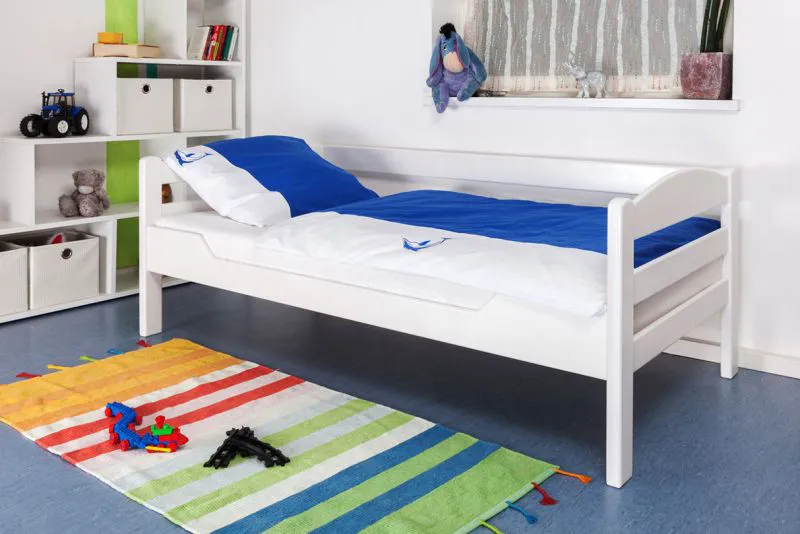 Lit pour enfant 90 x 190 cm | Bois massif: Hêtre | Laqué Blanc Abbildung