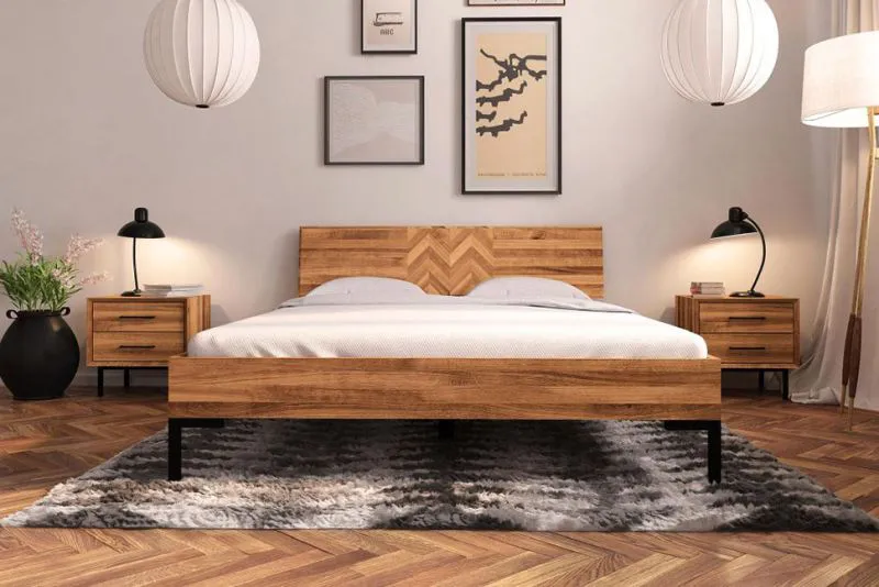 Bois massif Lit | 160 x 200 cm | Coeur de hêtre | Huilé | Naturel Abbildung