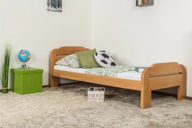 Cadre de lit pour enfants / Lit pour enfant 90 x 200 cm | Bois massif: Hêtre | Naturel non traité Abbildung