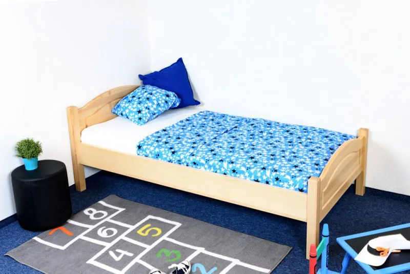 Cadre de lit pour enfants / Lit pour enfant 100 x 200 cm | Bois massif: Hêtre | Laqué Naturel Abbildung