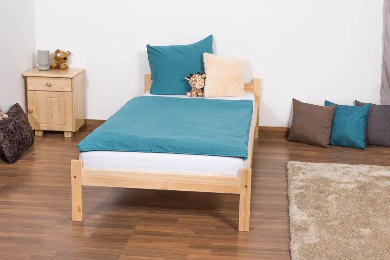 Bois massif Cadre de lit Pin 90 x 200 cm Naturel Abbildung