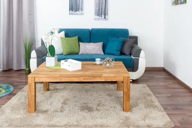 Table d'appoint Table basse Chêne Bois massif Couleur: Naturel 45x120x80 cm Abbildung