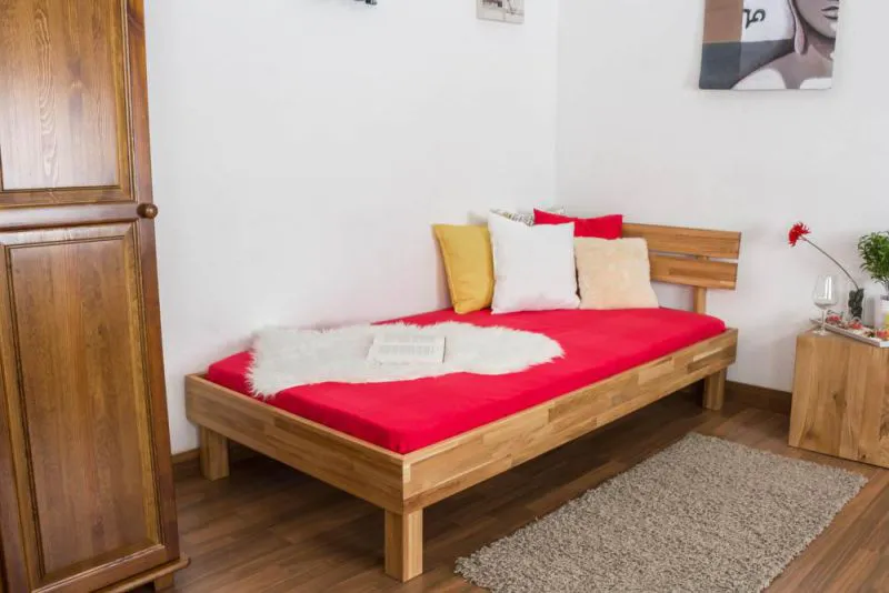 Chêne Bois massif Cadre de lit 100 x 200 cm huilé Abbildung