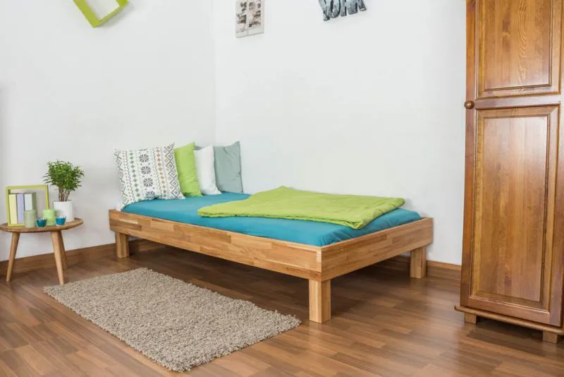 Chêne Cadre de lit 100 x 200 cm huilé Abbildung