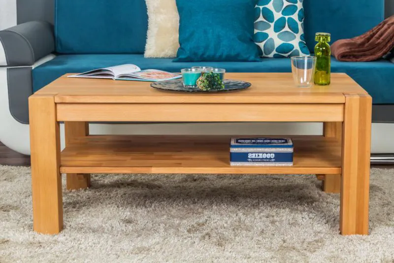 Table basse Hêtre Bois massif Couleur: Naturel 50x105x65 cm Abbildung