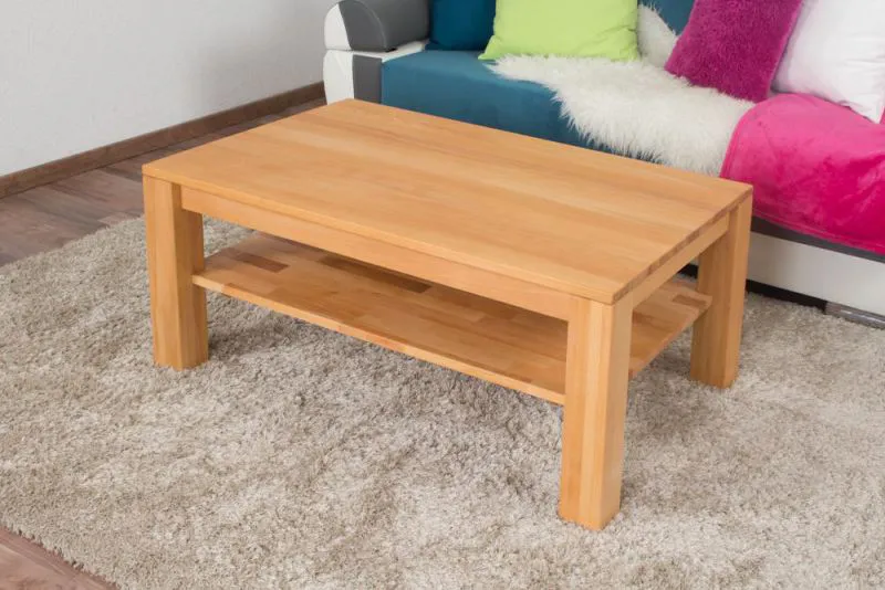 Table basse Hêtre Bois massif Couleur: Naturel 45x105x65 cm Meubles de salon Aménagement de salon Abbildung