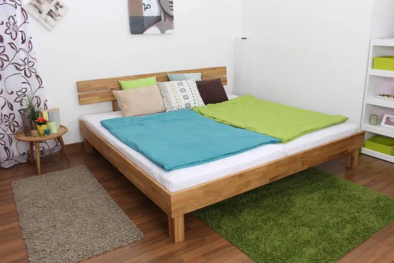 Chêne Bois massif Lit 200 x 200 cm huilé Abbildung