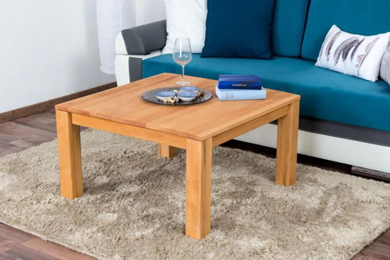 Table basse Coeur de Hêtre Bois massif Couleur: Naturel 45x80x80 cm Meubles de salon Aménagement de salon Abbildung