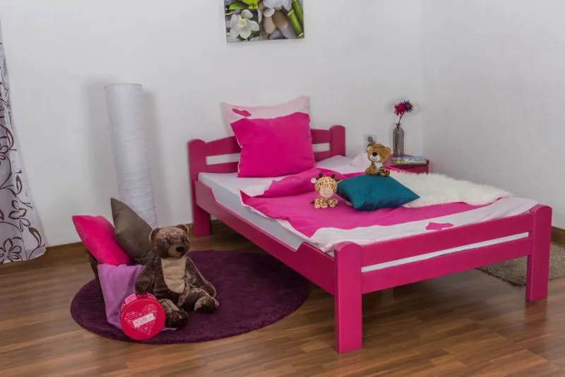 Lit 120 x 200 cm Hêtre Rose avec sommier à lattes Abbildung