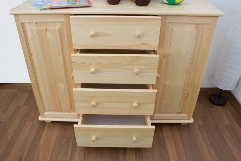 Sideboard, Pin massif, Largeur: 136 cm, Couleur: Naturel Abbildung