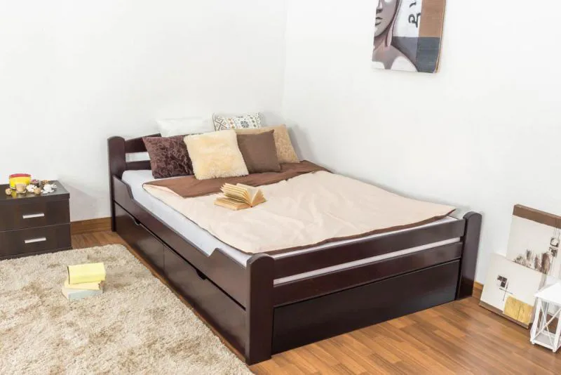 Hêtre Lit 140 x 200 cm Brun chocolat Abbildung