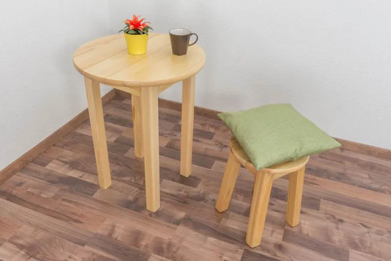 Table ronde 60x60 cm Pin massif, Couleur: Naturel Abbildung