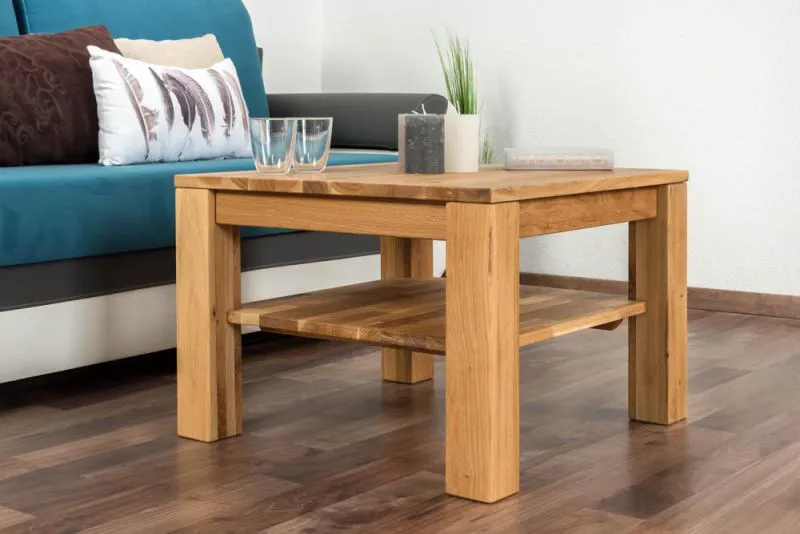 Table basse Chêne Bois massif Couleur: Naturel 45x65x65 cm Abbildung