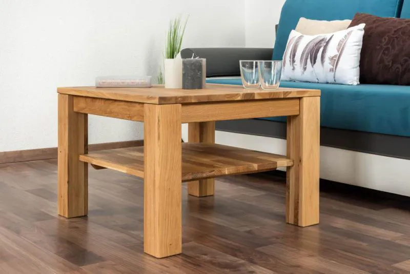 Table de salon Chêne Bois massif Couleur: Naturel 45x65x65 cm Abbildung