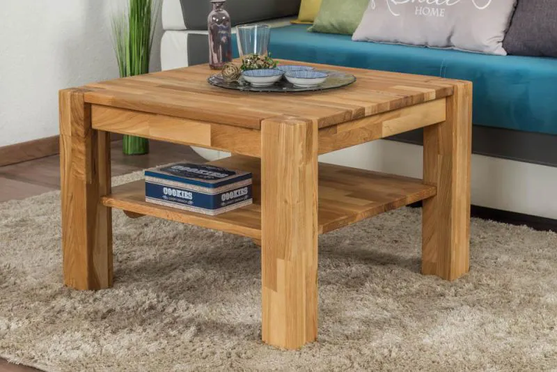 Table basse Chêne Bois massif Couleur: Naturel 50x65x65 cm Abbildung