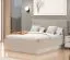 Lit double Krupa 04 | Tête de lit rembourrée beige | Finition cachemire | Protection ABS | Design moderne | 160 x 200 cm