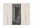 Armoire à portes battantes avec deux portes miroir Neiafu 75, Couleur : Cachemire, dimensions : 224 x 272 x 56 cm, Système de fermeture Soft-Close, trois tringles à vêtements, avec cadre LED