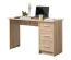 Bureau fonctionnel Powar 01 | Chêne de Sonoma | 3 tiroirs | Poignées grises | 74,5 x 121 x 50 cm | Design épuré