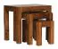 Ensemble de 3 tables d'appoint en bois massif de sheesham Apolo 159, Couleur : Sheesham, avec veines de bois uniques