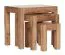Set de 3 tables d’appoint en bois massif d’acacia | Fait main | 45 x 36 x 50 cm | Finition acajou