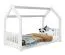 Lit cabane enfant en pin massif blanc laqué D2E | 80 x 160 cm | Sommier inclus