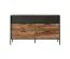 Ensemble de chambre à coucher - Ensemble B Jendouba / 3 pièces / Couleur : Châtaigne / Anthracite / Système de fermeture Soft-Close / Poignées et Pieds : Métal / 1 commode / 2 tables de chevet