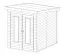 Abri de jardin 13, en bois de pin, imprégné sous pression en vert, carton bitumé inclus, toit à une pente, double porte haute - dimensions extérieures : 216 x 180 x 230 cm (L x l x h)