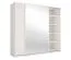 Armoire à portes coulissantes /  6 compartiments / Avec miroir / 1 tringle à vêtements / Blanc / 221 x 60 x 207 cm / Poignées en métal / Système de fermeture Soft-Close / Igoumenitsa 01 / 2 portes coulissantes