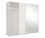 Armoire à portes coulissantes /  6 compartiments / Avec miroir / 1 tringle à vêtements / Blanc / 221 x 60 x 207 cm / Poignées en métal / Système de fermeture Soft-Close / Igoumenitsa 01 / 2 portes coulissantes