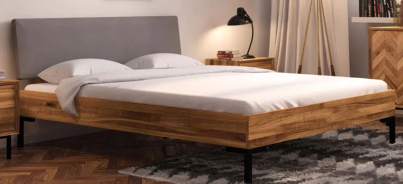 Lit double Kumeu 01 en hêtre cœur massif huilé | Surface de couchage 160 x 200 cm | Design haut de gamme
