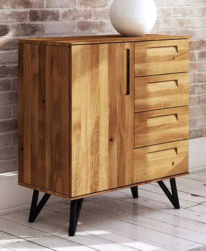 Commode Masterton 06 | Chêne sauvage massif huilé | 100 x 91 x 45 cm | Design premium