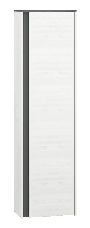Armoire Fjends 06, couleur : blanc pin / anthracite - Dimensions : 198 x 54 x 34 cm (H x L x P)