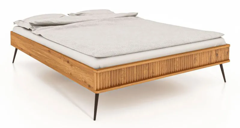 Lit simple ou d’appoint Rolleston 03 | Bois massif de hêtre cœur huilé | 140 x 200 cm | Design élégant, fabrication haut de gamme