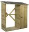 Abri pour bois de chauffage avec armoire - Dimensions : 180 x 80 x 220 cm (L x l x h)
