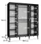 Armoire à portes coulissantes avec suffisamment d'espace de rangement Jotunheimen 272, couleur : noir - Dimensions : 208 x 180,5 x 62 cm (H x L x P)