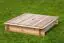 Bac à sable Arenero carré en bois de pin avec couvercle à couvrir, Dimensions : 120 x 120 x 24 cm (L x P x H)