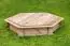Bac à sable Arenero hexagonal en bois de pin, Dimensions : 175 x 152 x 30 cm (L x P x H)